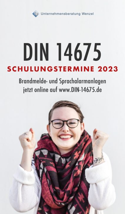 Schulungstermine 2023 jetzt online www.DIN-14675.de